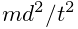 md^{2}/t^{2}