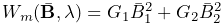 W_{m}(\bar{\bf B},\lambda)=G_{1}\bar{B}_{1}^{2}+G_{2}\bar{B}_{2}^{2}