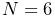 N=6