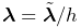 \boldsymbol{\lambda}=\tilde{\boldsymbol{\lambda}}/h